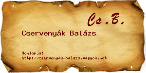 Cservenyák Balázs névjegykártya