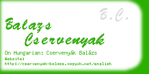 balazs cservenyak business card